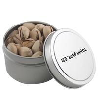 Round Metal Tin with Lid and Pistachios... from ASI 44900 NC Custom...