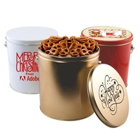 1 Gallon Gift Tin with Pretzels... from ASI 44900 NC Custom (CI/Lanco) / Lanco