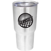 Double-wall, vacuum-sealed stainless steel tumbler with a 30 oz. capacity.......