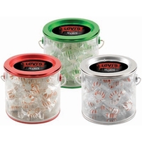 3 7/8" x 4" customizable tin pail filled with Starlight Mints.... from ASI...