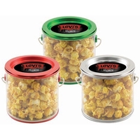 3 7/8" x 4" customizable tin pail filled with caramel popcorn.... from ASI...