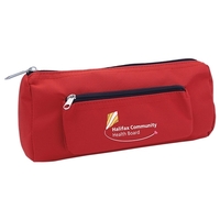 Microfiber multi-purpose pencil case with external pocket, two zipper...