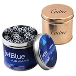 Chocolate Soccer Balls in 3.5" Round Metal Tin with Lid