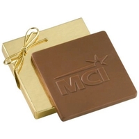 2 oz Custom Molded Chocolate Bar in Gold Gift Box... from ASI 44900 NC Custom...
