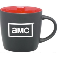 12 oz. Matte Black Ceramic Coffee Mug with Colored Interior