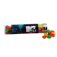 6" plastic tube with metal cap and filled with Jelly Belly... from ASI 44900...