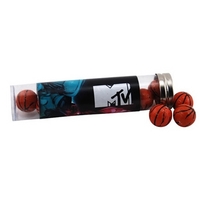 Chocolate Basketballs in a 6 " Plastic Tube with Metal Cap... from ASI 44900...
