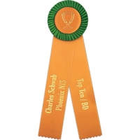 Custom Rosette; Head diameter 3-1/2", Overall Length 12", Streamer size 2"......