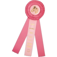 Custom Rosette. Head diameter 4-1/2", Overall Length 12-1/2", Streamer size...