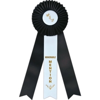 Custom Rosette; Head diameter 5-1/4", Overall Length 14-1/2", Streamer size...