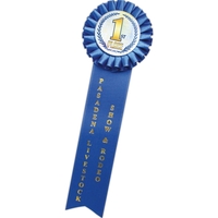 Rosettes with Celluloid Buttons; Head diameter 3-1/2", Overall Length 11",...