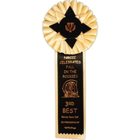 Rosettes with Celluloid Buttons; Head diameter 5-1/4", Overall Length 14",...