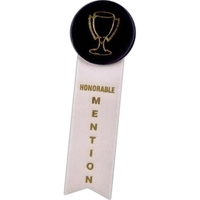 Custom rosette ribbon with 2 1/4" diameter head and streamer.... from ASI...