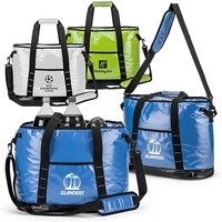 Water-resistant cooler bag with insulated lining, adjustable and detachable...