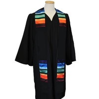 Sarape Black Rainbow Graduation Stole