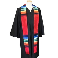 Sarape Red Rainbow Graduation Stole