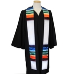 Sarape White Rainbow Graduation Stole