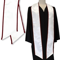 White graduation sash with a maroon binded edge... from ASI 98085 Wolfmark