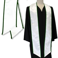 White graduation sash with a hunter green binded edge... from ASI 98085 Wolfmark