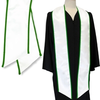 White graduation sash with a kelly green binded edge... from ASI 98085 Wolfmark