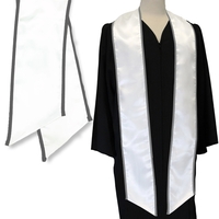 White graduation sash with a gray binded edge... from ASI 98085 Wolfmark