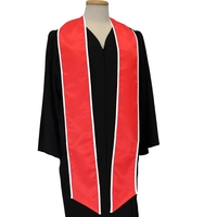 Red Graduation Stole With White Binding
