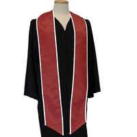 Maroon Graduation Stole With White Binding