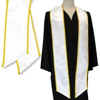 White Graduation Stole With Gold Binding