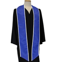 Royal Blue Graduation Stole With White Binding
