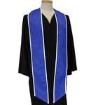 Royal Blue Graduation Stole With White Binding