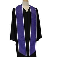 Purple Graduation Stole With White Binding