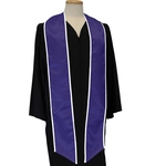 Purple Graduation Stole With White Binding