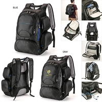 420D backpack with PU accents, RFID protection, TSA friendly compartments...