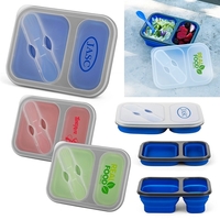 Polyurethane and silicone lunch box with divided compartments and built-in...
