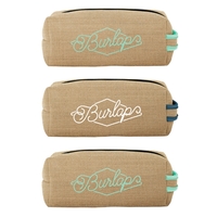 9.5" x 5.5" x 3.75" burlap neoprene toiletries bag inspired by... from ASI...