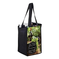 10" x 7" x 12" non-woven PET four-bottle wine tote with... from ASI 35290...