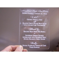 Acrylic menus measure 5" x 7" - perfect for events with... from ASI 92531...