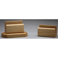 Wooden business card holder holds standard 2" x 3 1/2" cards... from ASI...