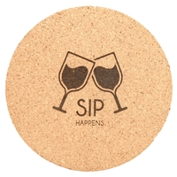 The 4" x 4" cork coaster is a heavy-duty, premium circle... from ASI 92531...