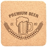 4" x 4" Square Cork Coaster