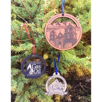 2" x 0.125" leatherette Christmas tree and holiday ornaments with optional......