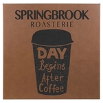 Dark Brown Leatherette Wall Decor with Sawtooth Hanger