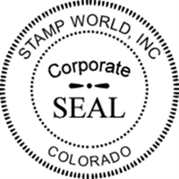 The 2" rubber stamp corporate seal can be designed to your... from ASI 92531...
