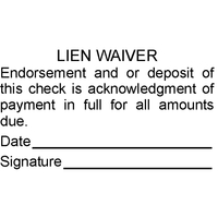 The 1 1/4" x 2 1/4" lien waiver rubber stamp can... from ASI 92531 Unique...
