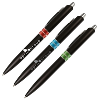 Ballpoint pen with a matte barrel and a colored band.... from ASI 57956...