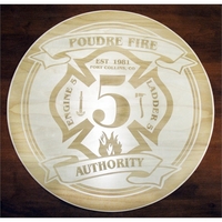 Wooden sign measuring 30" is customized with text on both sides... from ASI...