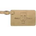 4.25" x 2.75" Light Brown Leatherette Luggage Tag