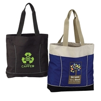 Recycled PET tote with dual handles, spacious interior and roomy front......