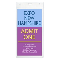 Vertical Large Event-Size Vinyl Badge Holder, 4.13" x 8.13"
