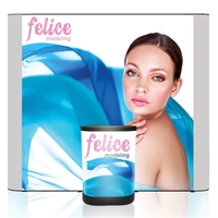 9ft. tradeshow straight pop-up display LAM center package with end panels.......